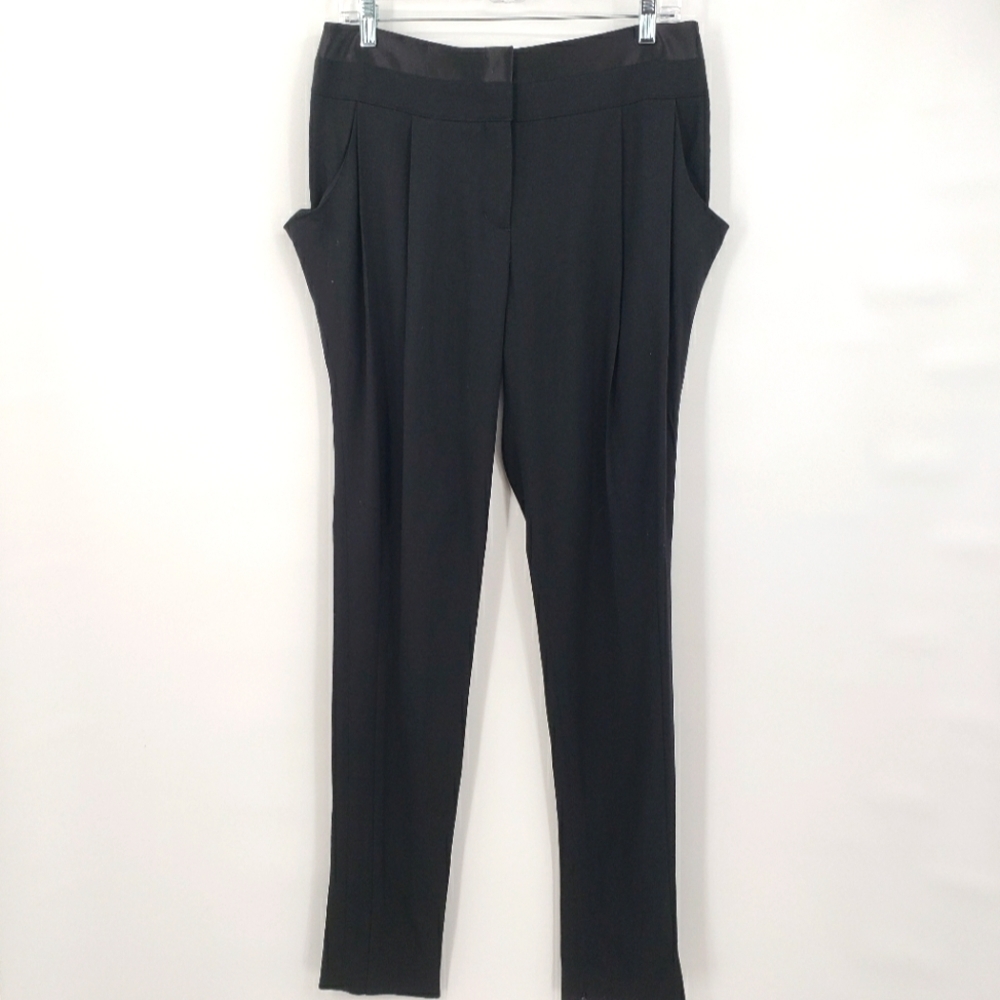 𝅺bcbgmaxazria Luzette Pleated Front Skinny Black Pants